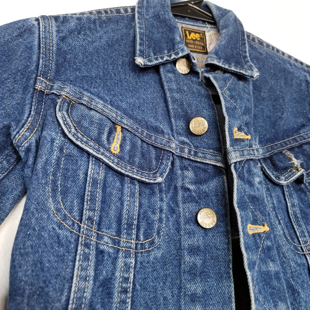 Vintage Lee Denim Kids Jacket 8 Harley Davidson - Picture 3 of 7